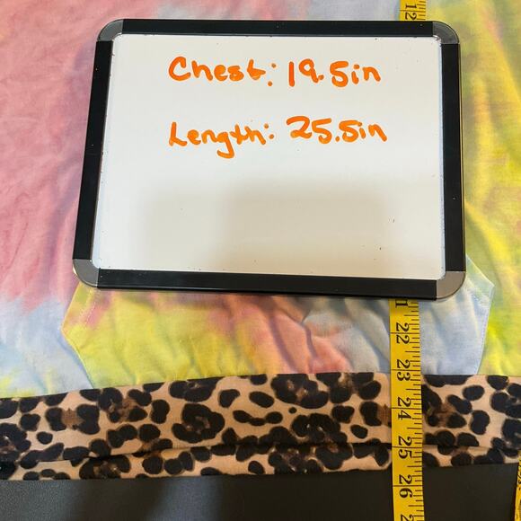 Jody K Pastel Tie Dyed Short Sleeve Animal Print Hoodie Size S - Picture 9 of 9